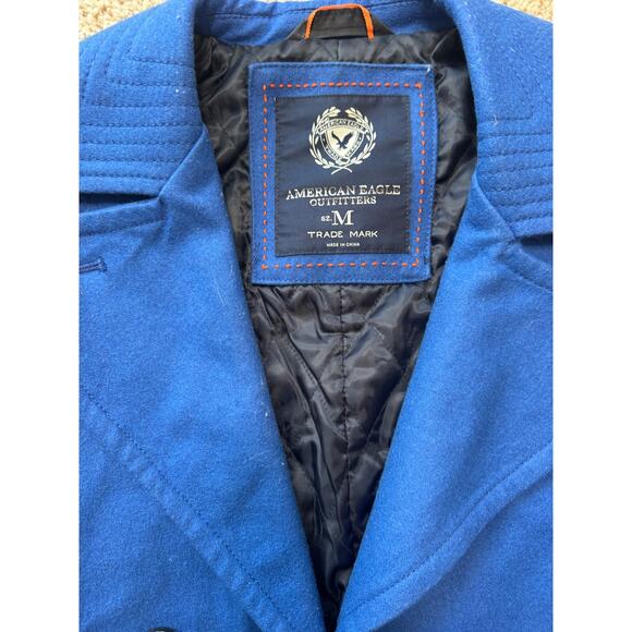 American Eagle Outfitters Wool Blend Women's winter Pea coat; Royal Blue, medium - Picture 4 of 15